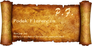 Podek Florencia névjegykártya